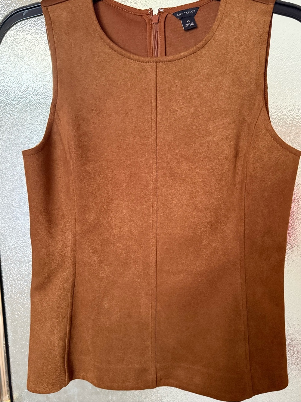 Ann Taylor Rust Brown Faux Suede Sleeveless Shell Top